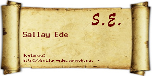 Sallay Ede névjegykártya